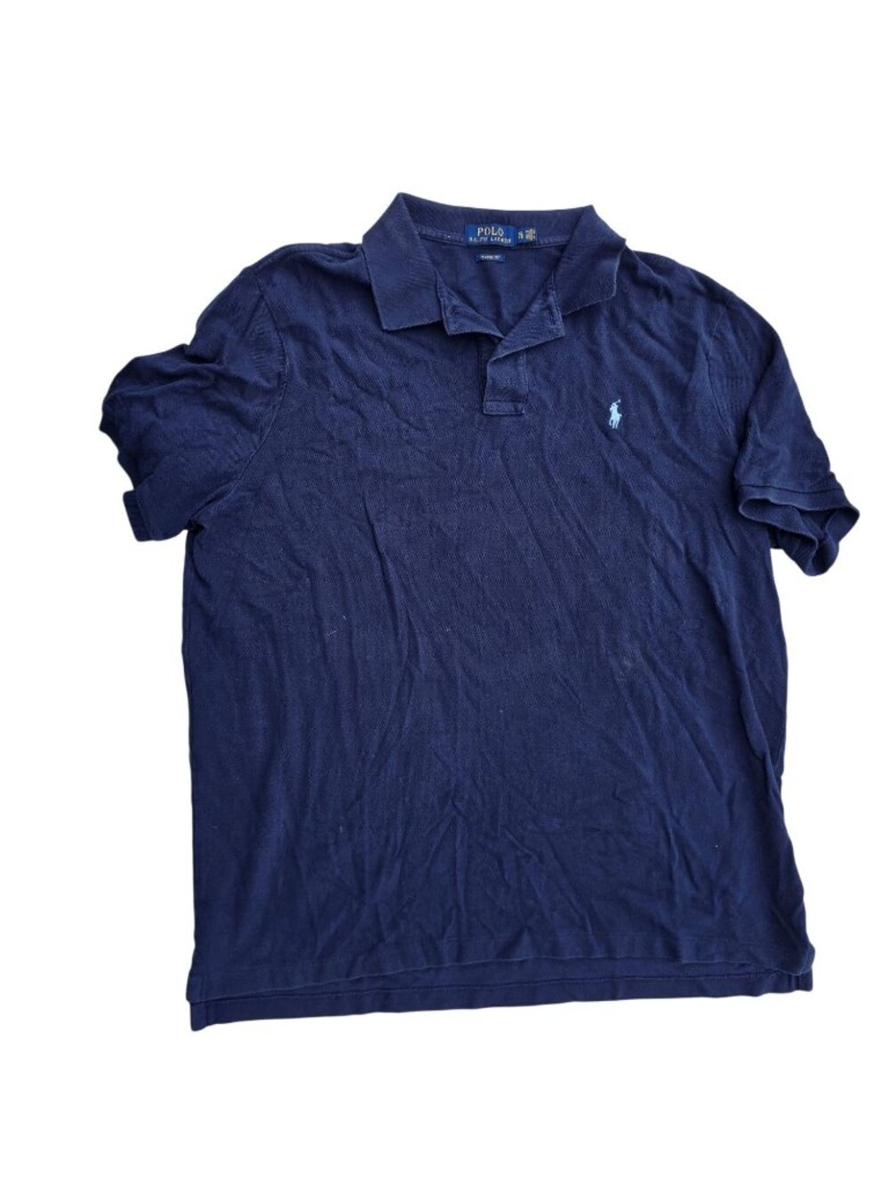 Polo Ralph Lauren Mens Polo Shirt Classic Navy Blue Size L Cotton Casual